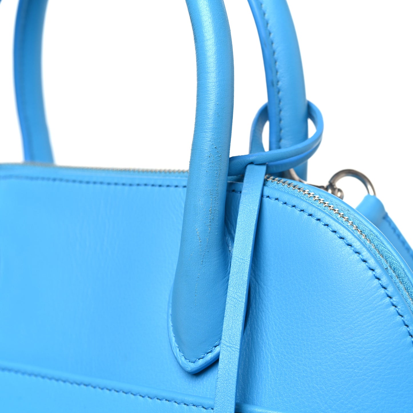 Soft Calfskin Puppy And Kitten S Ville Top Handle Bag Bleu Turquoise