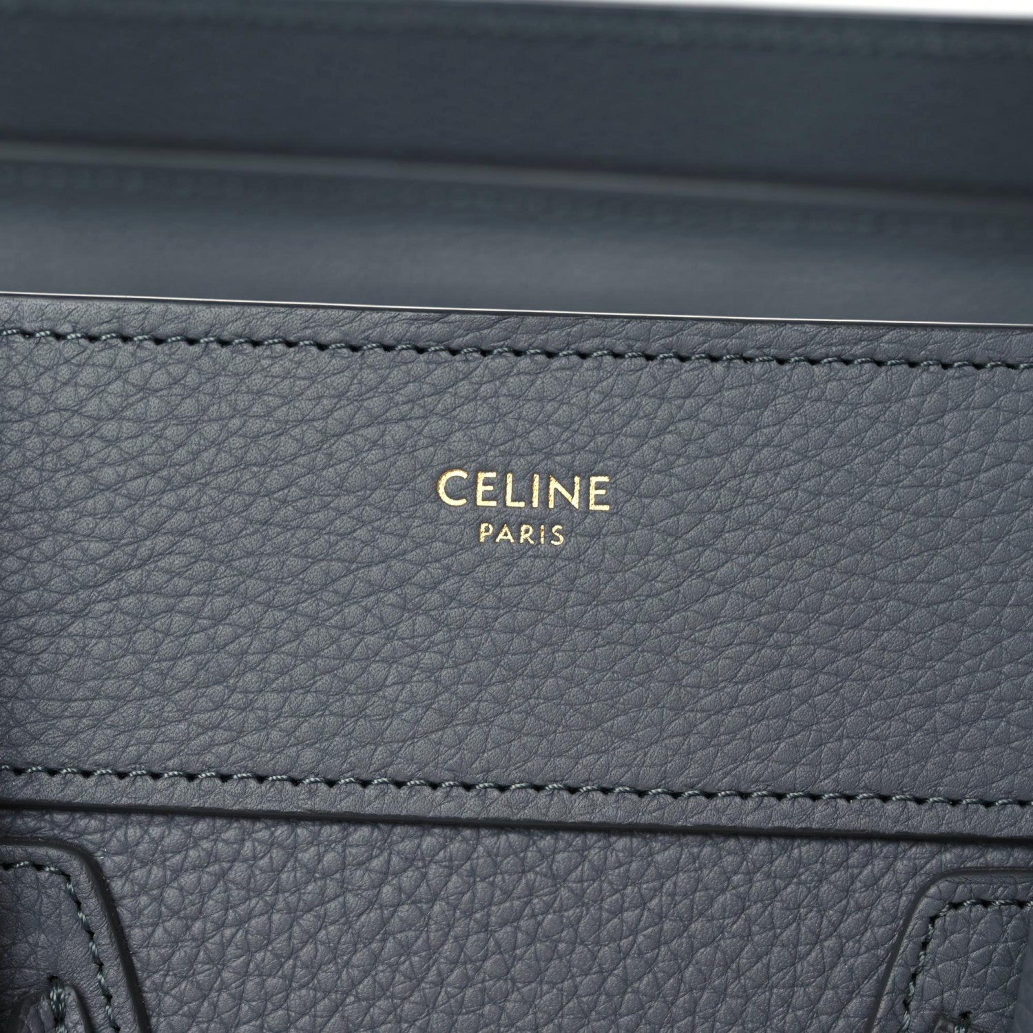 Celine Drummed Calfskin Micro Luggage Kohl 10 of 13