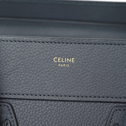 Celine Drummed Calfskin Micro Luggage Kohl 10 of 13