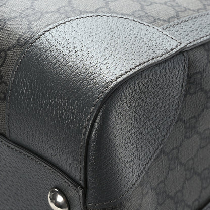 Gucci GG Supreme Monogram Textured Dollar Calfskin Large Savoy Duffle Bag Grey Black Graphite Grey 8 of 10
