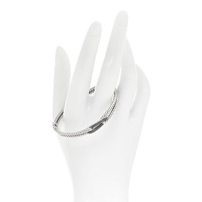 David Yurman Sterling Silver Pave Black Diamond Mini Loop Labyrinth Bracelet 2 of 5