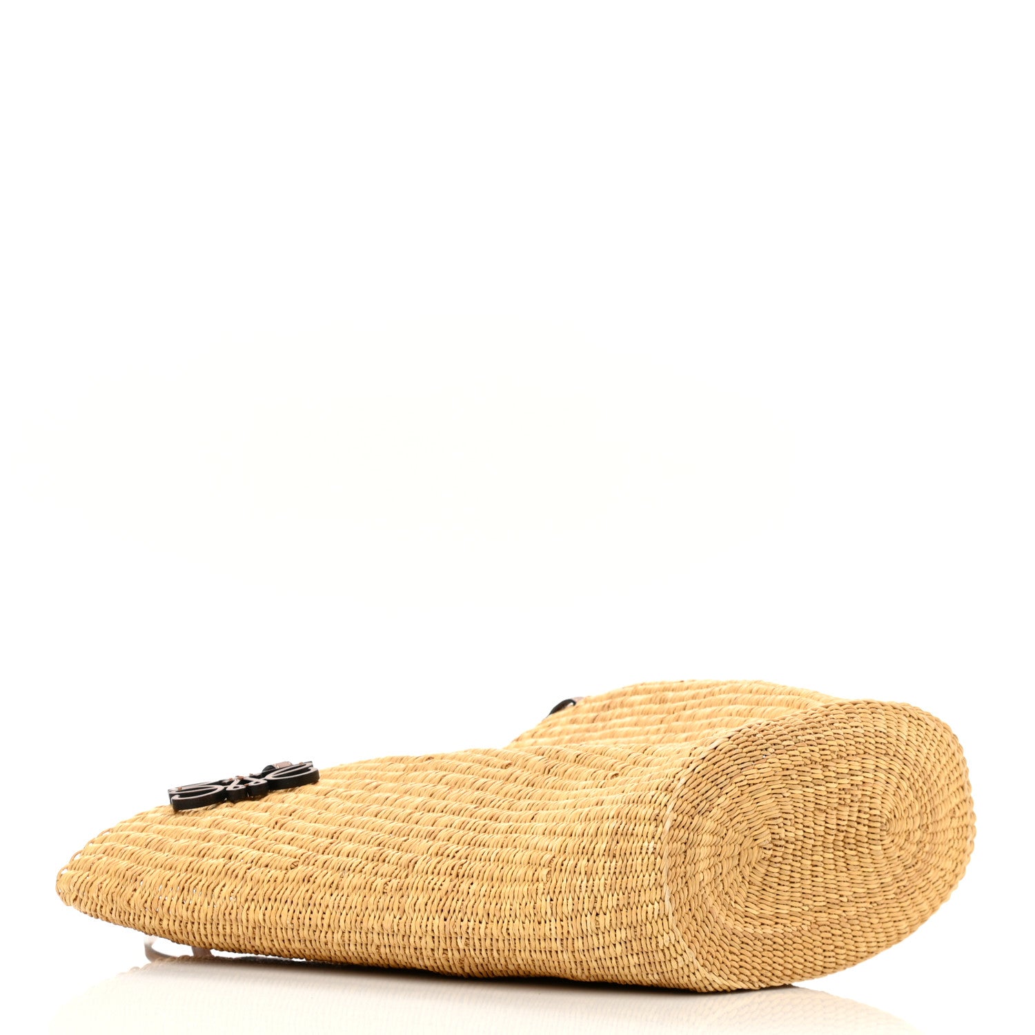 Loewe Raffia Calfskin Shell Basket Tote Natural Pecan 4 of 10