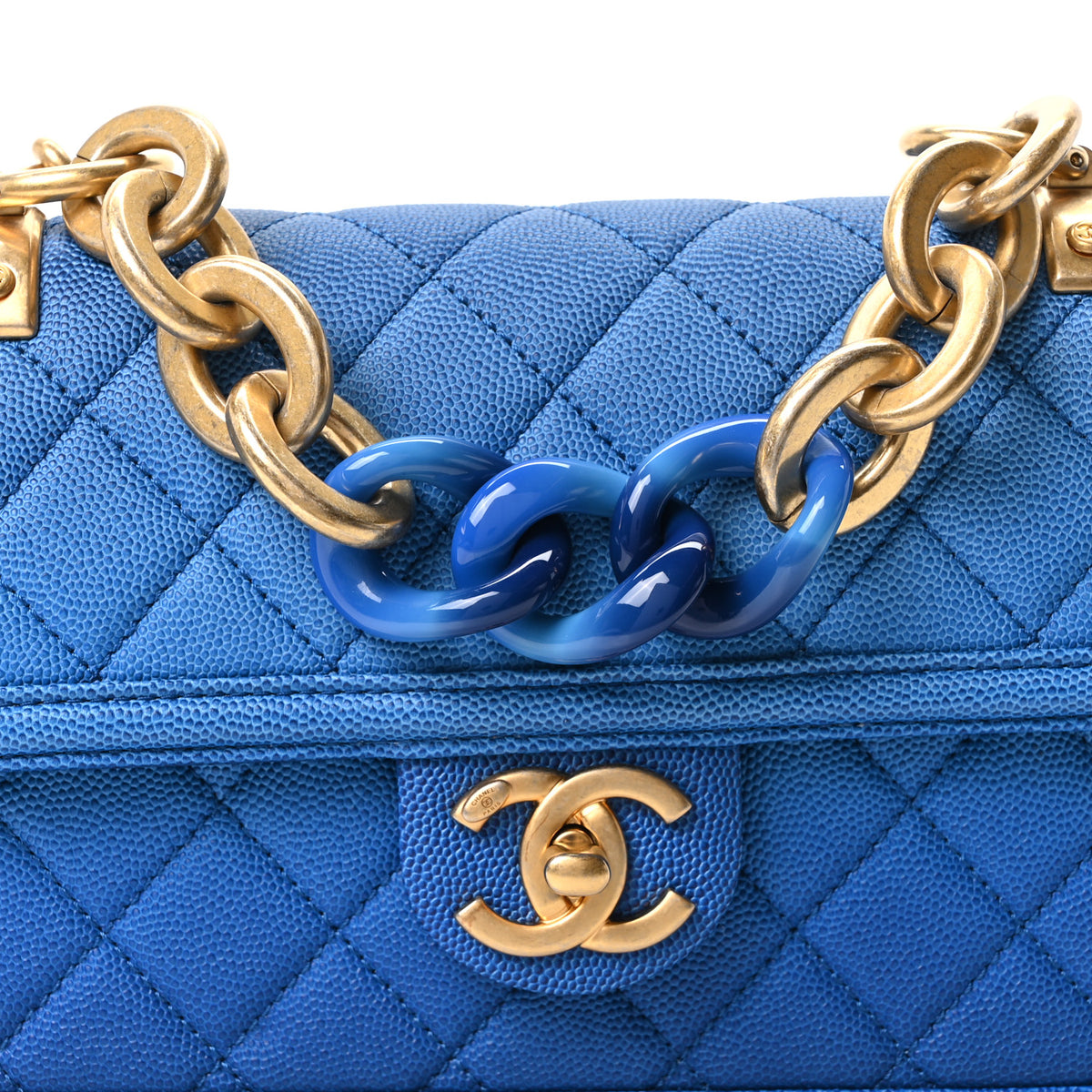 Chanel Caviar Quilted Small Sunset On The Sea Flap Blue 8 of 10