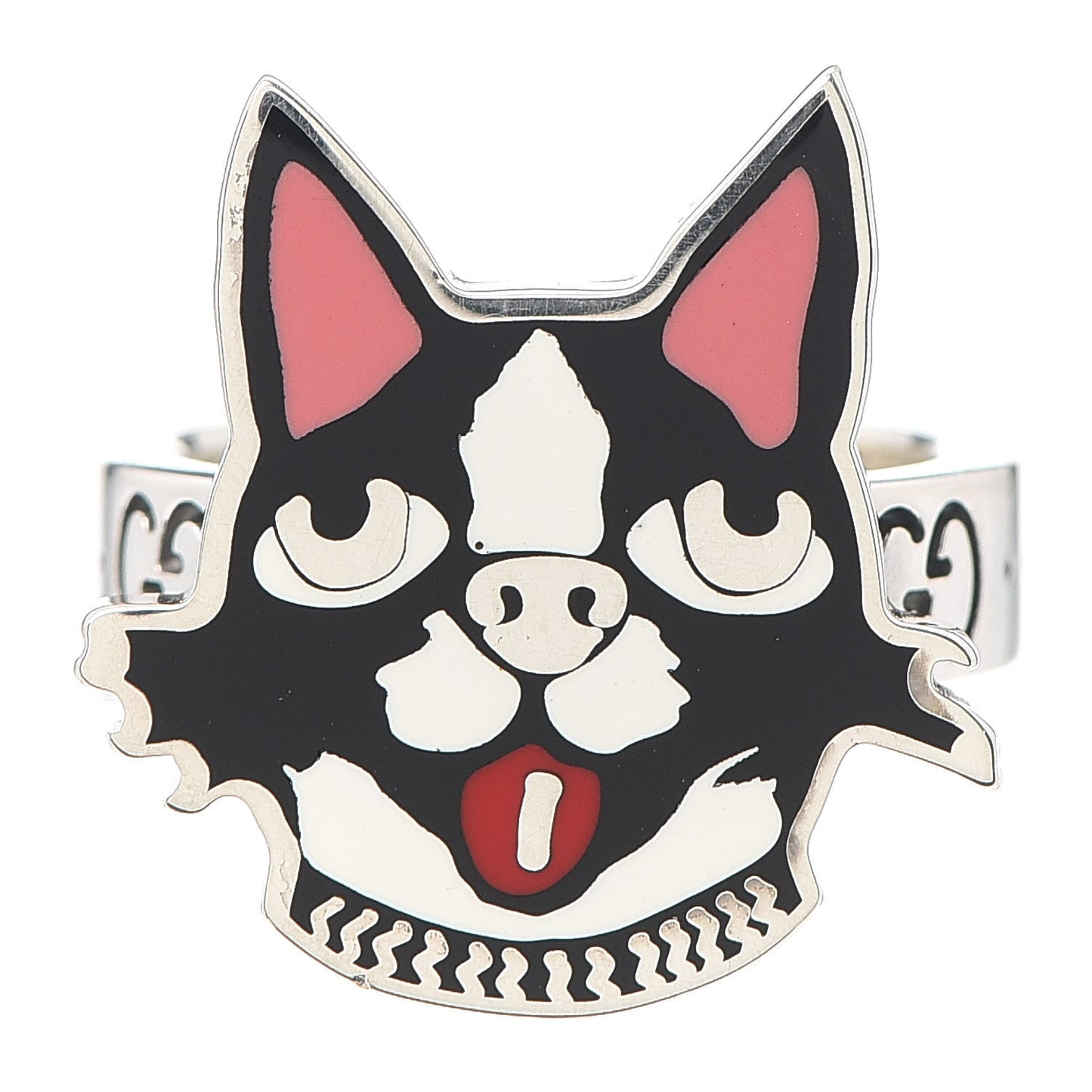 Sterling Silver Enamel Bosco Ring 54 7