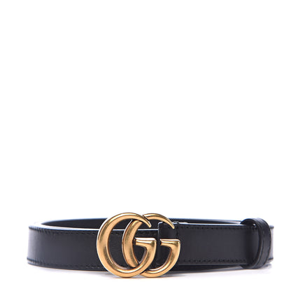Gucci Calfskin Double G 20mm Belt 70 28 Black 1 of 5