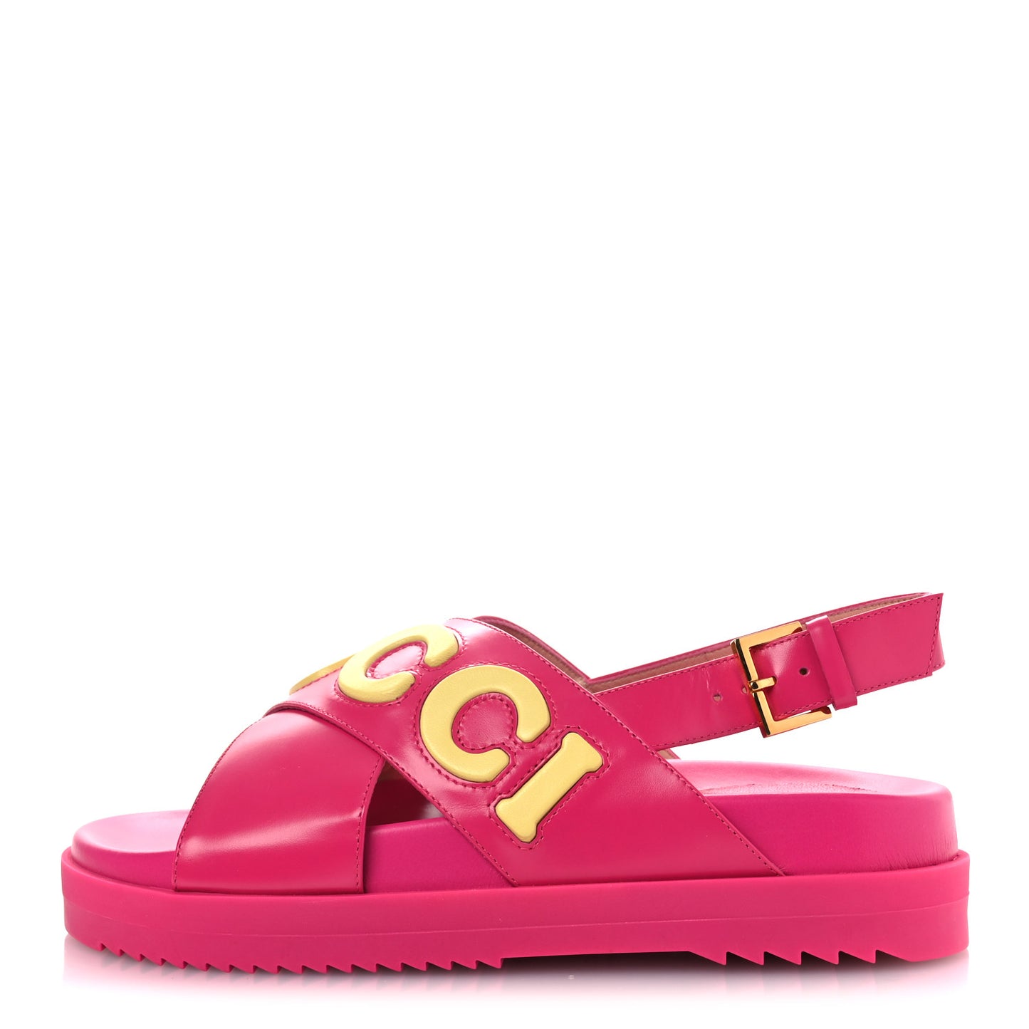Calfskin Elizabeth Nappa Charlotte Logo Slingback Sandals 36 Fancy Fuchsia