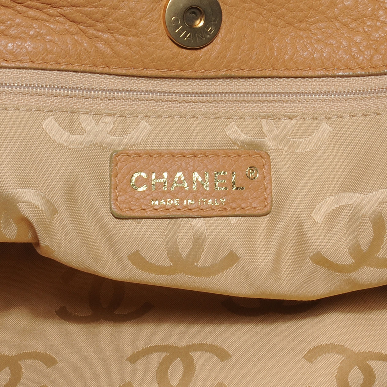 Calfskin Woven CC Tote Beige