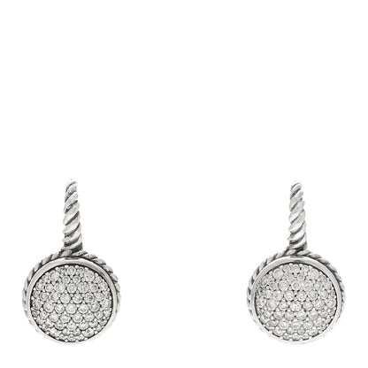 David Yurman Sterling Silver Pave Diamond Drop Earrings 1 of 4