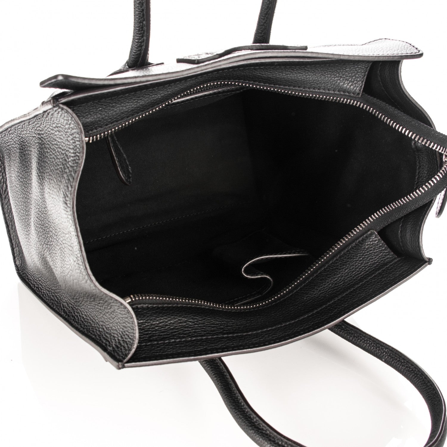Celine Drummed Calfskin Micro Luggage Black 5 of 7