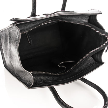 Celine Drummed Calfskin Micro Luggage Black 5 of 7