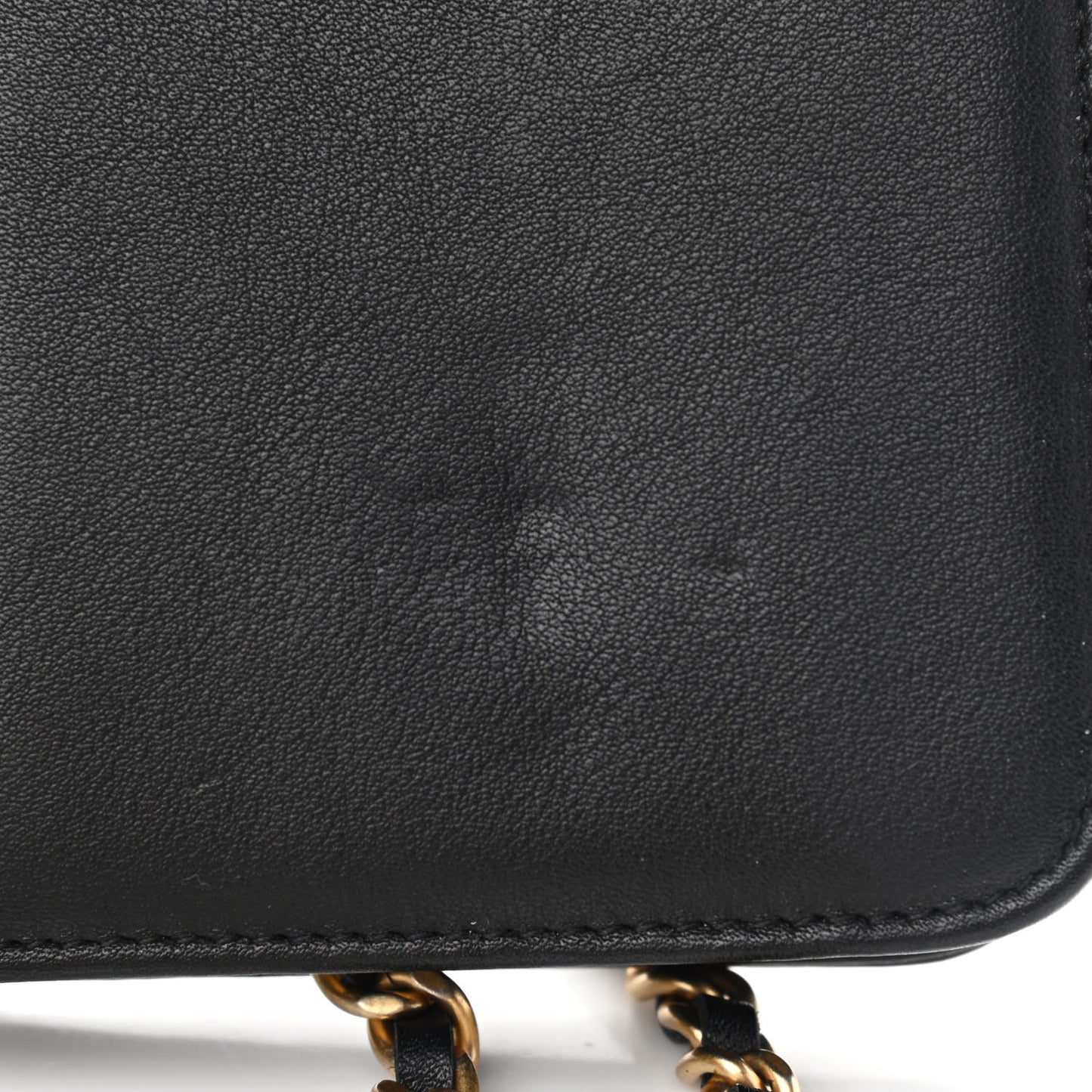 Calfskin Quilted Chain Around Boy Wallet On Chain WOC Black