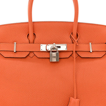 Hermes Taurillon Clemence Birkin 30 Orange 8 of 22