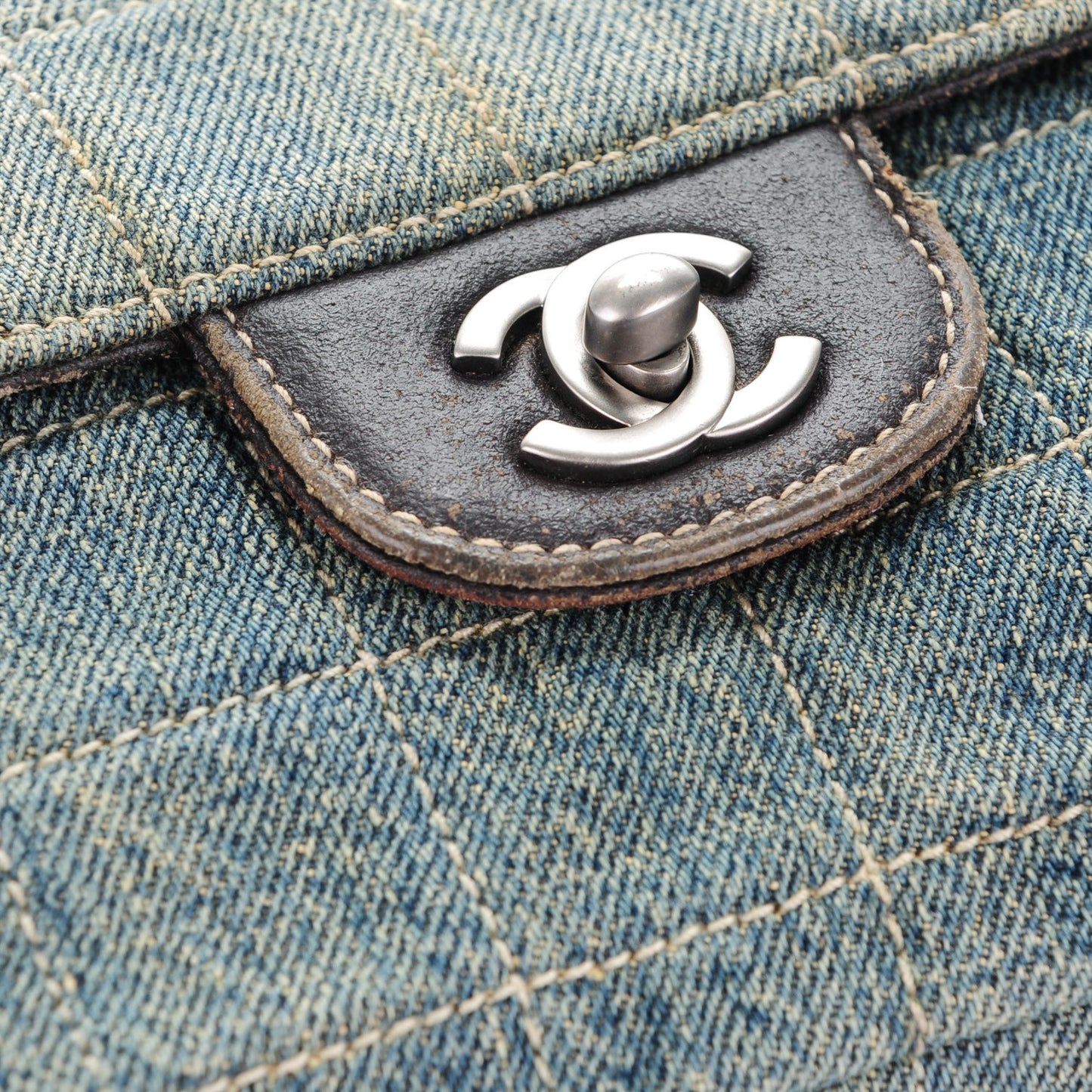 Denim Chocolate Bar Quilted East West Flap