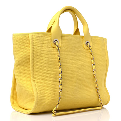 Chanel Mixed Fibers Small Deauville Tote Yellow 4 of 13
