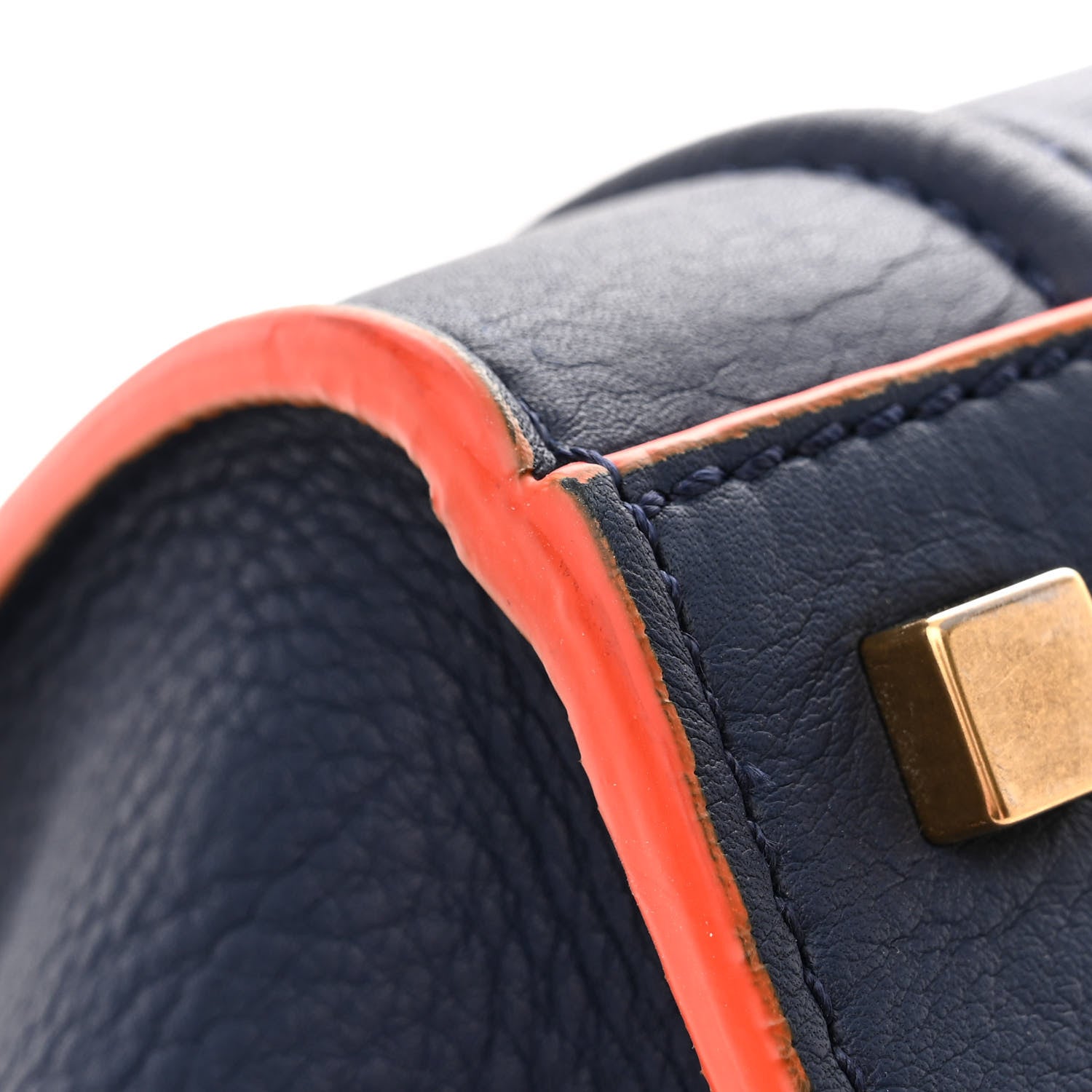 Celine Supple Calfskin Large Phantom Luggage Navy Blue Orange 17 of 17