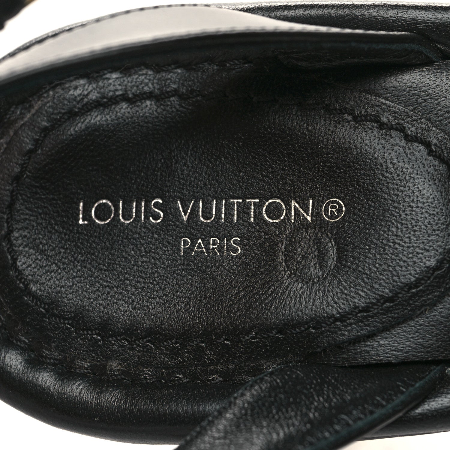 Louis Vuitton Calfskin Signature Ankle Strap Sandals 38.5 Black 7 of 7