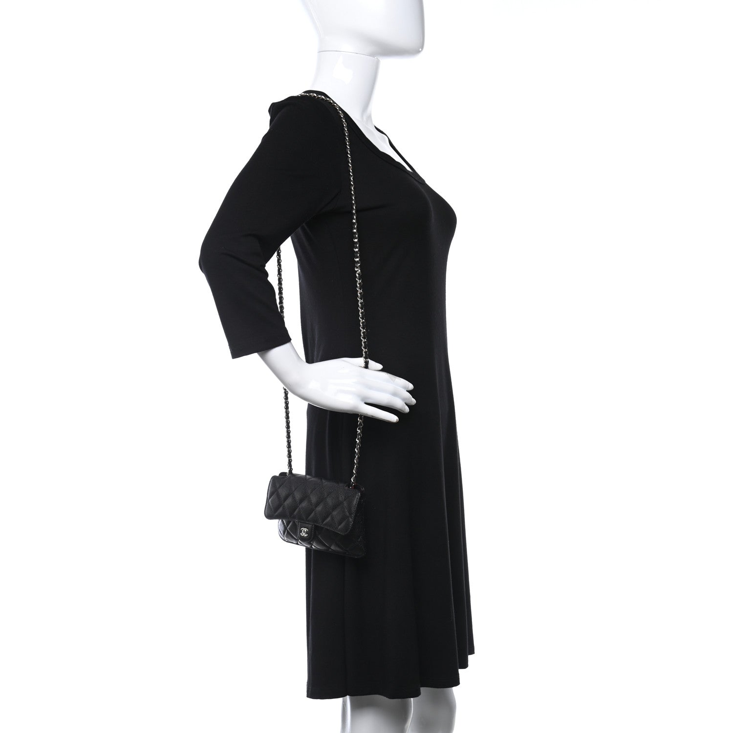 Chanel Caviar Fabric Graffiti Foldable Tote Bag With Chain Black Multicolor 2 of 18