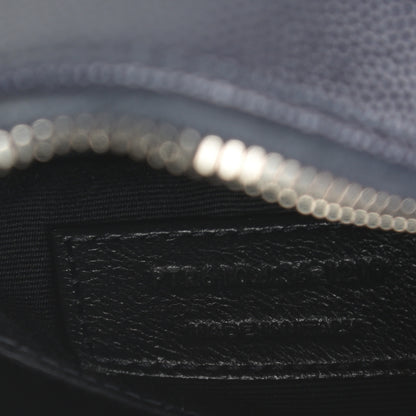 Saint Laurent Grain De Poudre Matelasse Chevron Quilted Round Vinyle Camera Bag Deep Marine 7 of 9