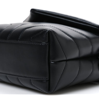 Saint Laurent Calfskin Y Quilted Monogram Monochrome Toy Loulou Crossbody Bag Black 10 of 10