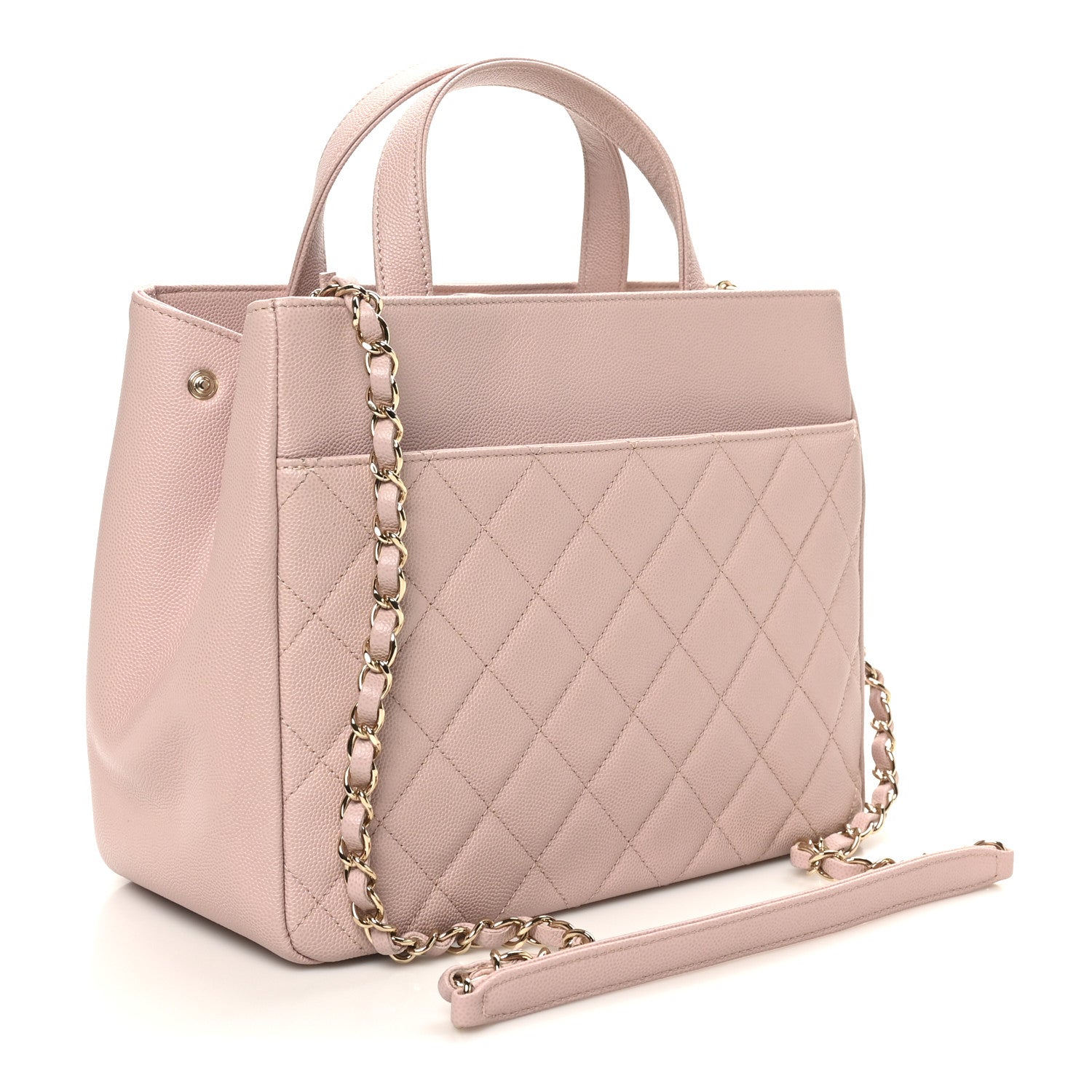 Chanel Caviar Quilted Small Business Affinity Shopping Bag Light Pink 3 of 10