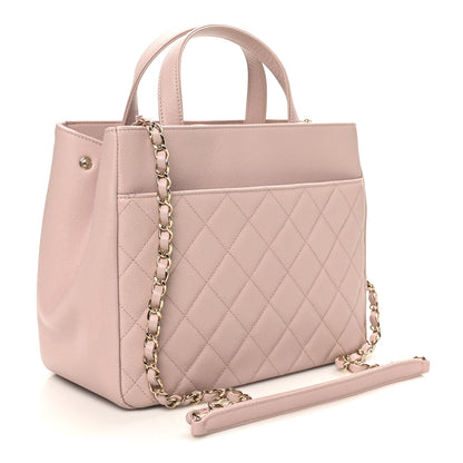 Chanel Caviar Quilted Small Business Affinity Shopping Bag Light Pink 3 of 10