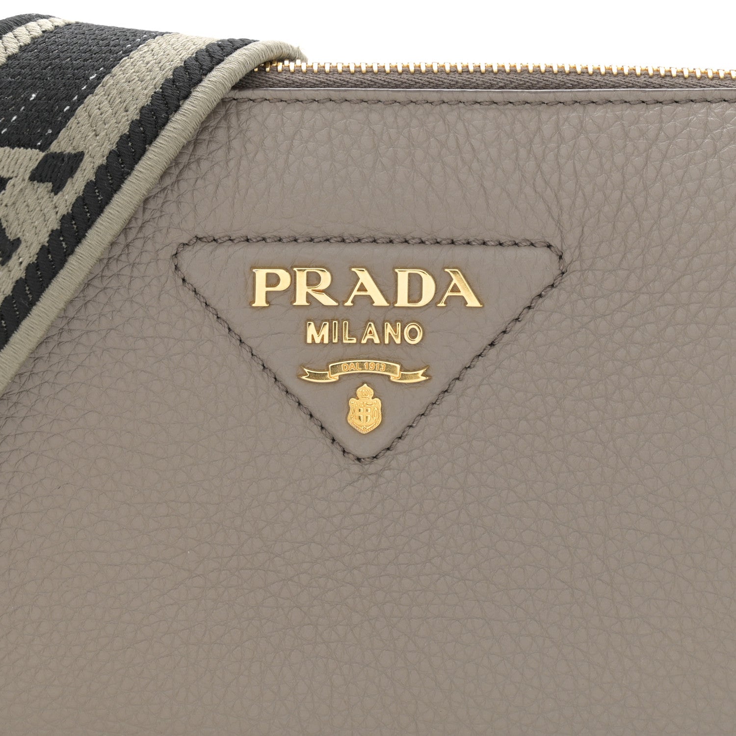 Prada Vitello Daino Soft Mini Zippered Shoulder Bag Argilla 8 of 11