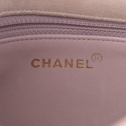 Chanel Iridescent Canvas Mini Camellia Flap Light Purple 6 of 18