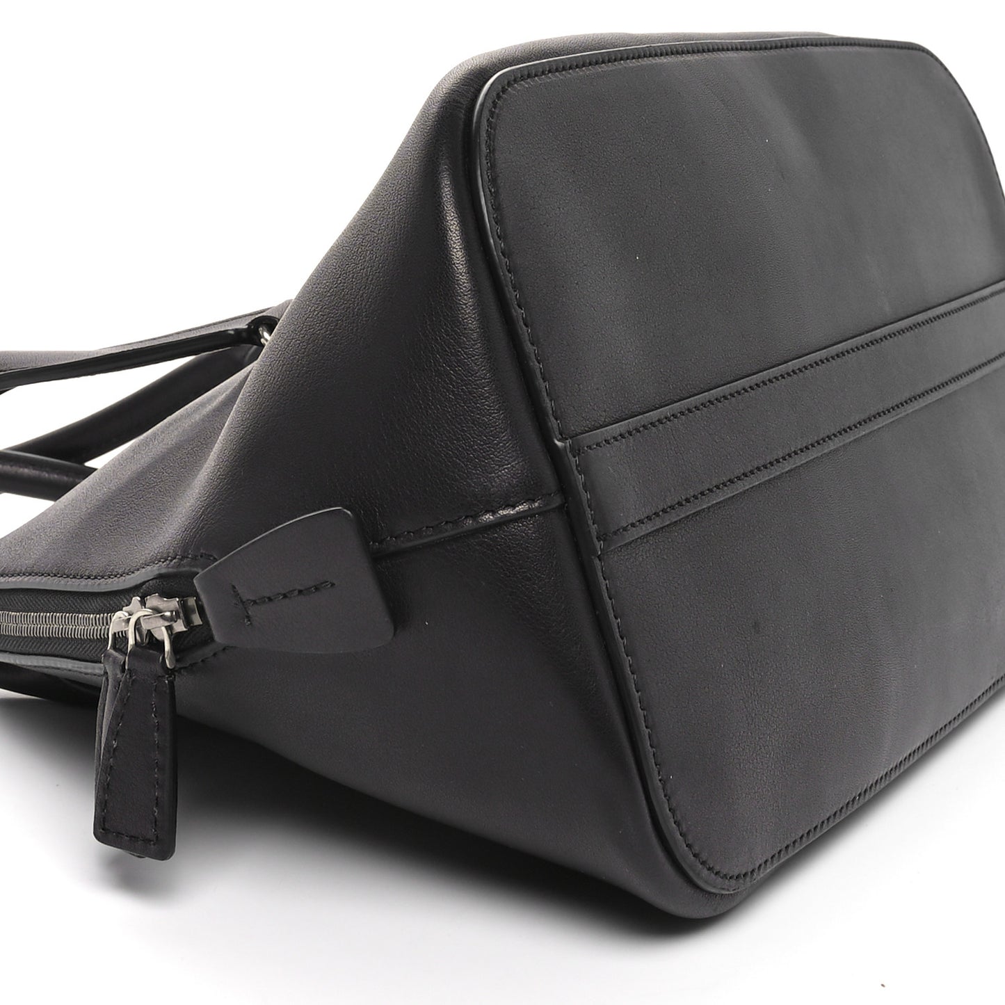 Polished Saddle Calfskin Medium Devon Bag Black