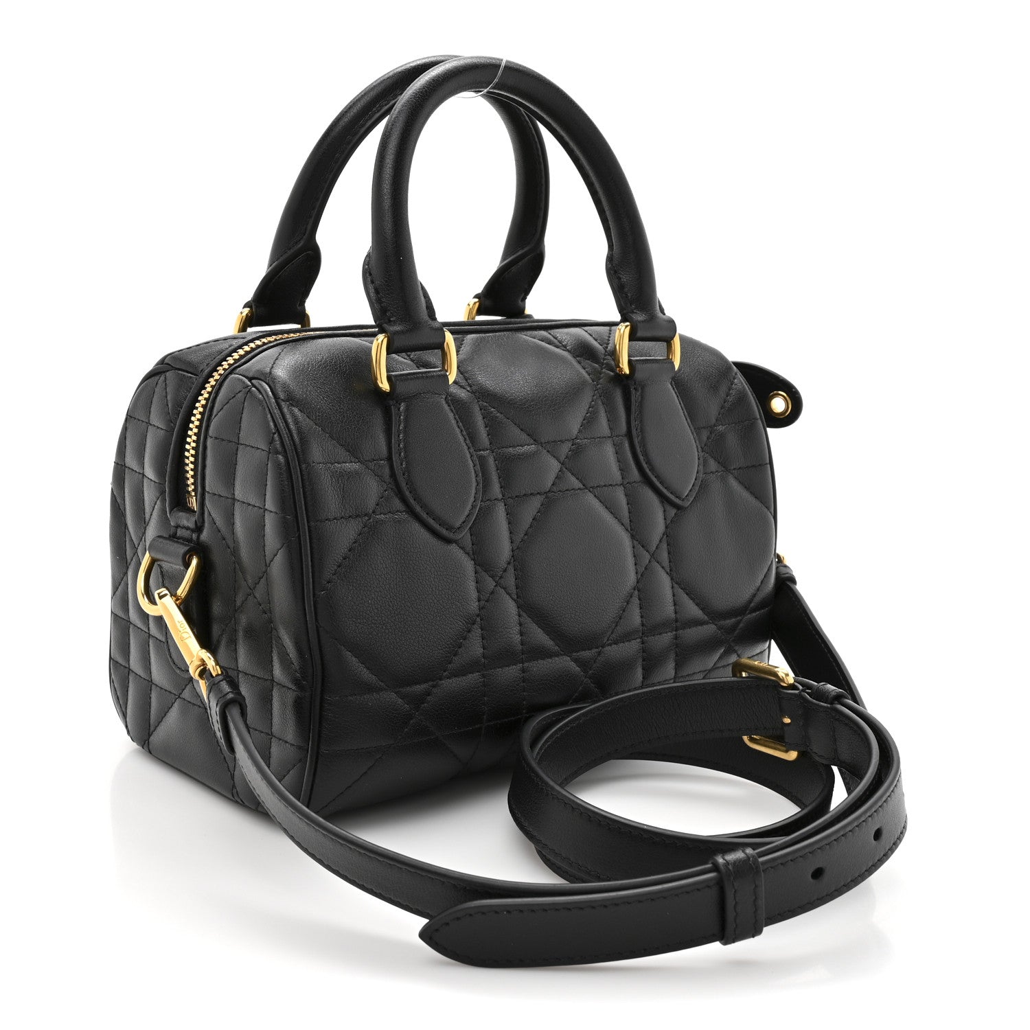 Christian Dior Calfskin Macrocannage Groove 20 Bag Black 3 of 10