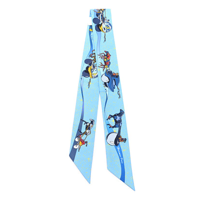 Hermes Silk Space Derby Twilly Bleu Jaune Rouge 2 of 3