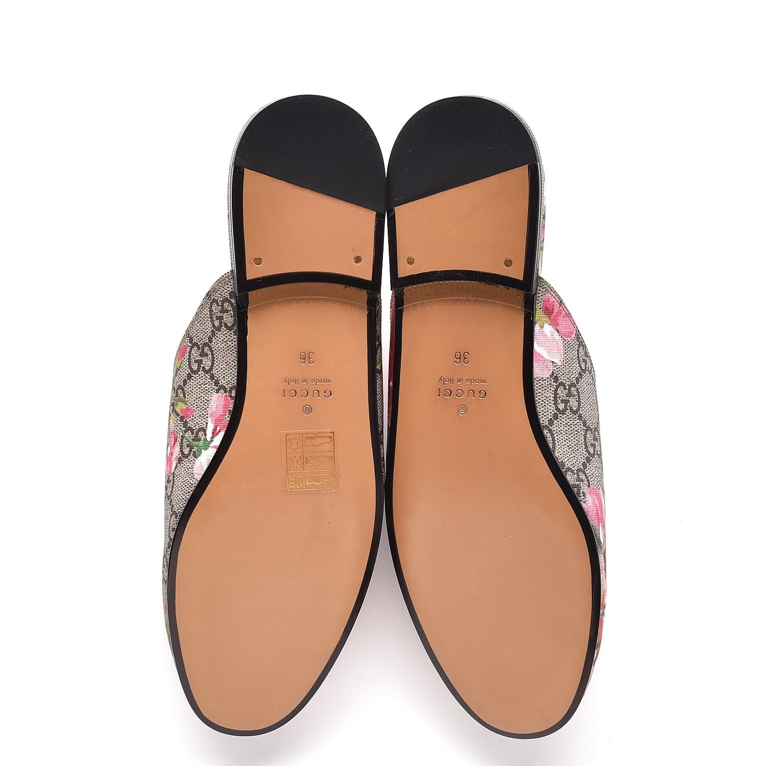 Gucci GG Supreme Monogram Blooms Womens Princetown Slippers 36 Beige Multicolor Dry Rose 5 of 9