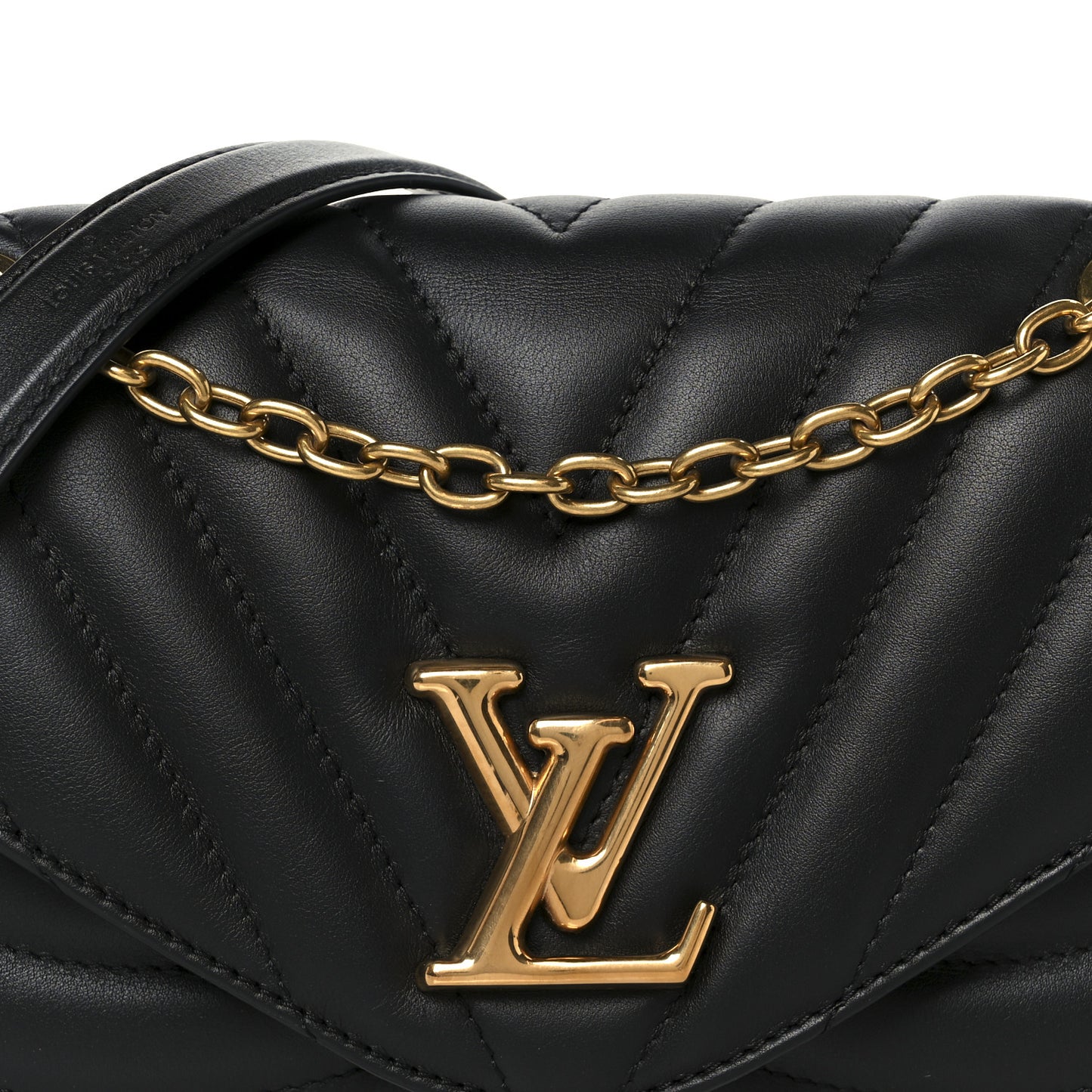 Calfskin LV New Wave Chain Bag Black