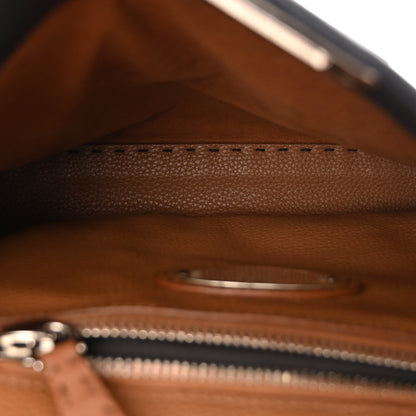 Fendi Cuoio Romano Selleria Bi-Color Medium Peekaboo Iconic Satchel Black Mou 6 of 10