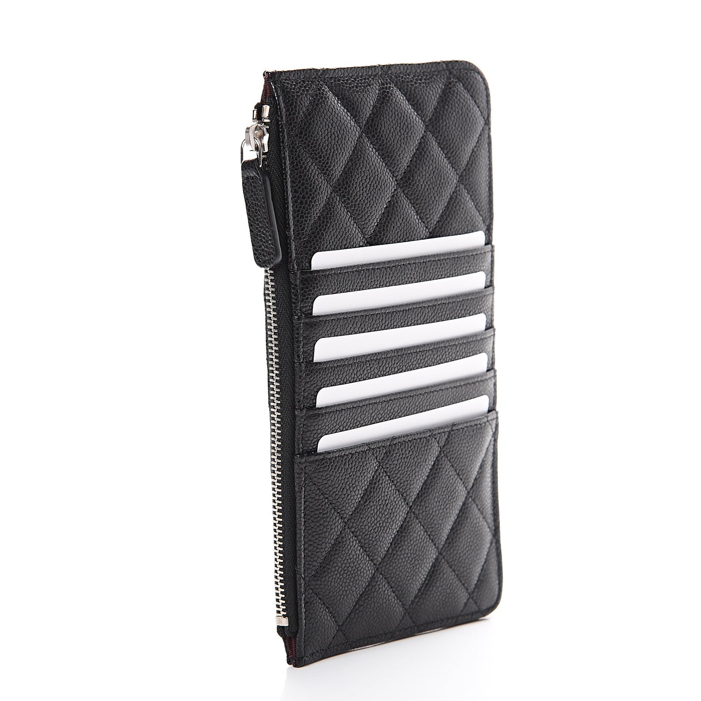 Caviar Quilted Classic Flat Wallet Pouch Black
