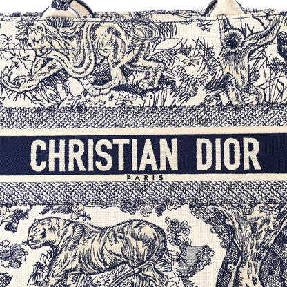Christian Dior Canvas Embroidered Medium Dioriviera Toile De Jouy Book Tote Blue 8 of 10