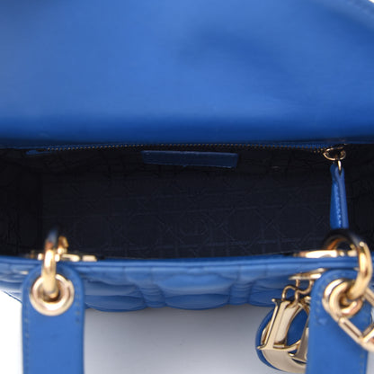 Christian Dior Lambskin Cannage Small Lucky Badges My Lady Dior Blue 5 of 8