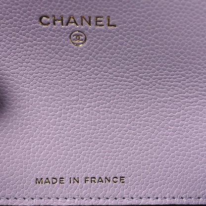Chanel Caviar Quilted Flap Card Holder Wallet Light Purple 7 of 8