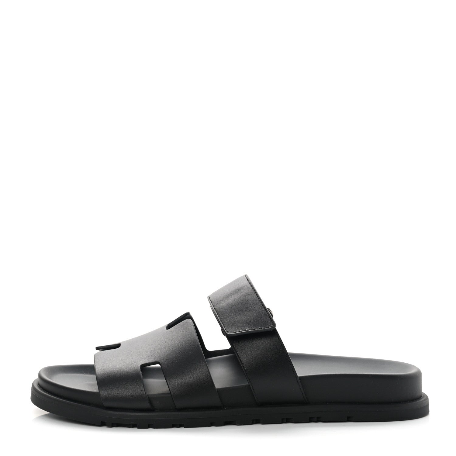 Hermes Calfskin Mens Chypre Sandals 41.5 Black 1 of 9