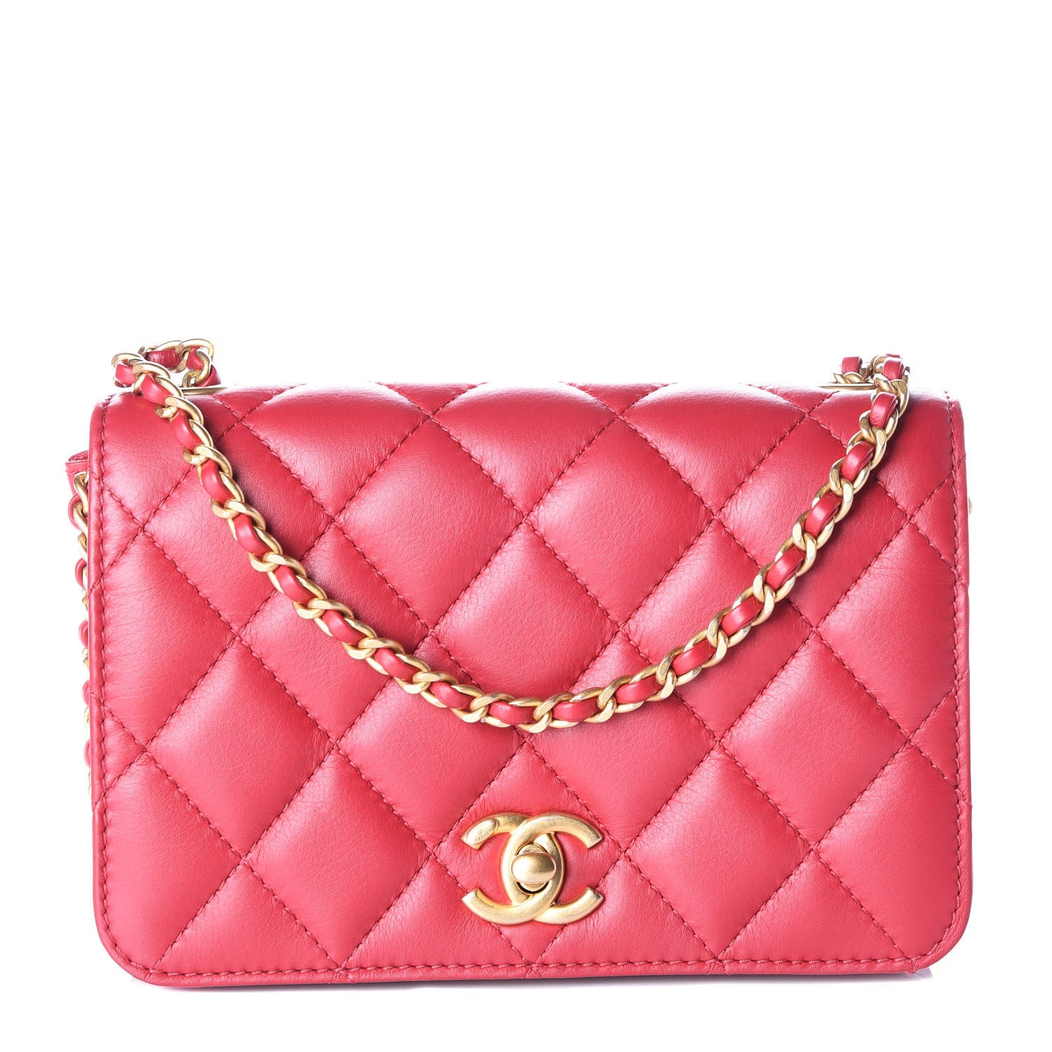 Chanel Lambskin Quilted CC Flap Red 1 of 10