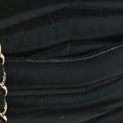 Chanel Shiny Lambskin Quilted Small Chevron Miroir Black 11 of 12