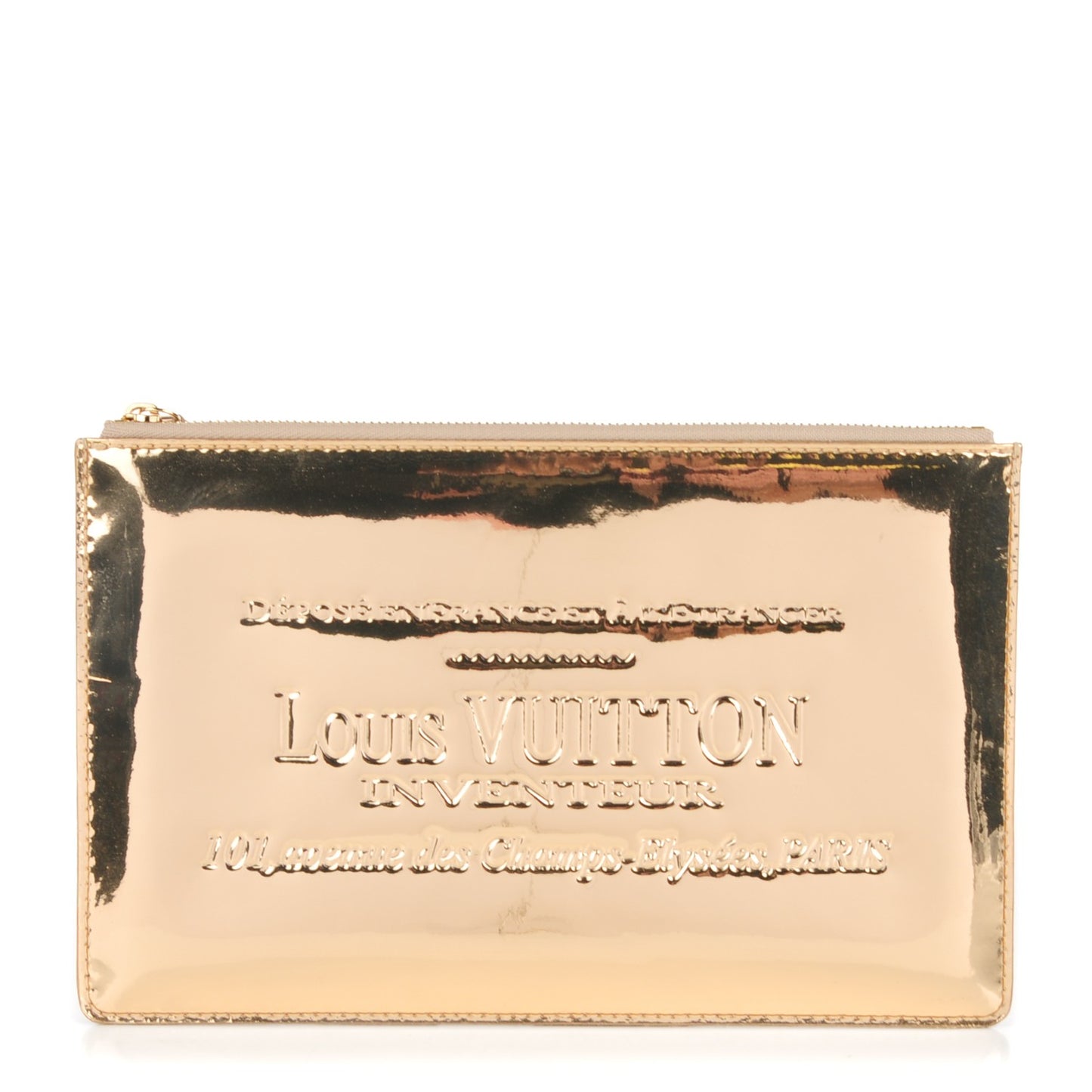 Monogram Miroir Inventeur Pochette Plat Dore Gold