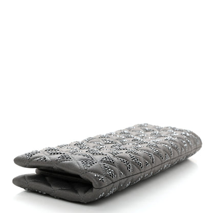Chanel Iridescent Lambskin Crystal Quilted Clutch Dark Grey 4 of 7