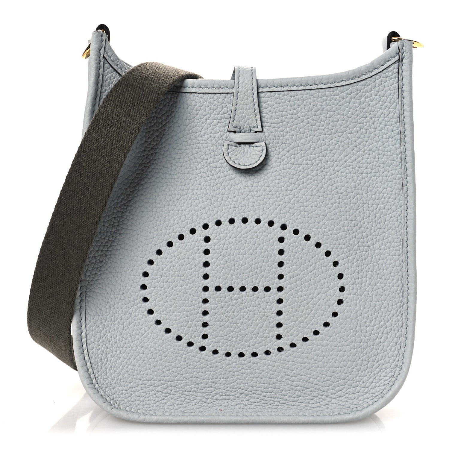 Hermes Taurillon Clemence Amazone Evelyne TPM Bleu Pale Etain 1 of 10