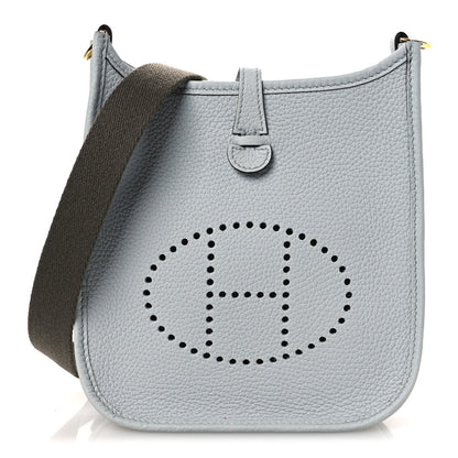 Hermes Taurillon Clemence Amazone Evelyne TPM Bleu Pale Etain 1 of 10