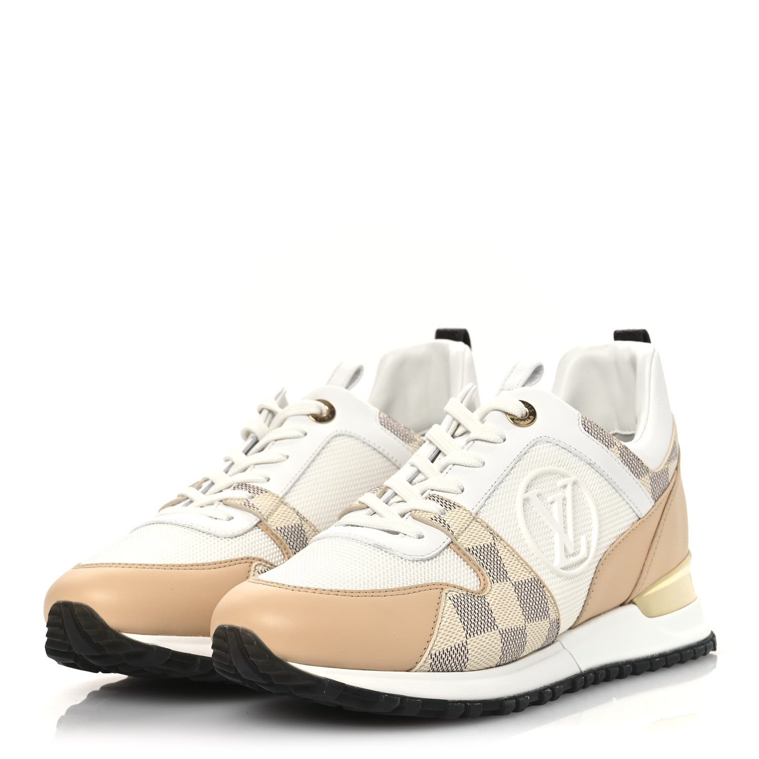 Louis Vuitton Calfskin Damier Azur Run Away Sneakers 38 White 4 of 10