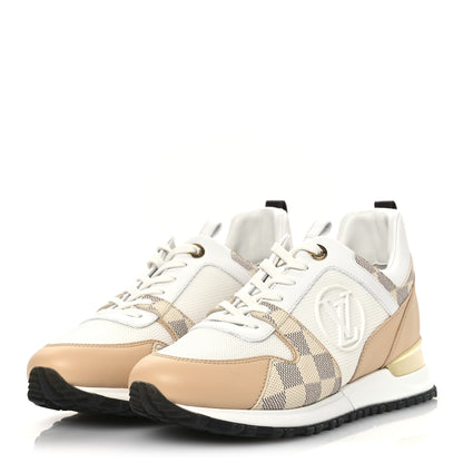 Louis Vuitton Calfskin Damier Azur Run Away Sneakers 38 White 4 of 10
