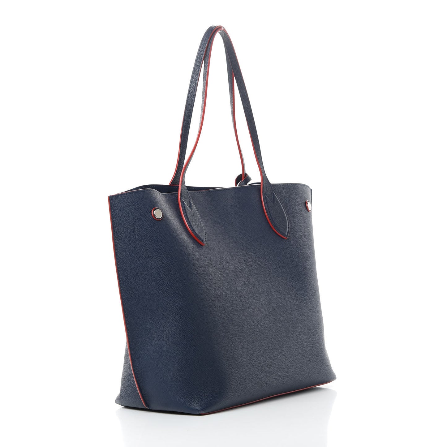 Calfskin Lockme Go Tote Marine Rouge