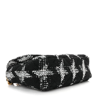 Chanel Tweed Houndstooth Quilted Medium Chanel 19 Flap Black White 4 of 10