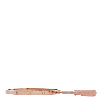 Cartier 18K Pink Gold 6 Diamond Small LOVE Bracelet 16 3 of 8