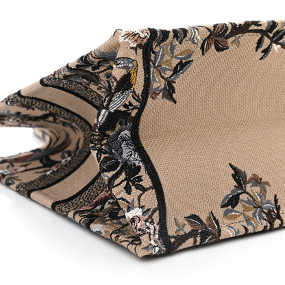 Christian Dior Canvas Embroidered Jardin D'Hiver Medium Book Tote Beige Multicolor 9 of 13